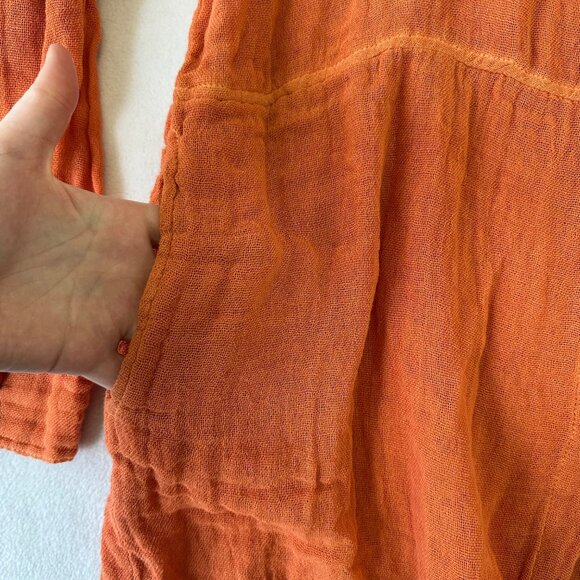 Jen's Pirate Booty Orange Button Down Shirt - Picture 6 of 14